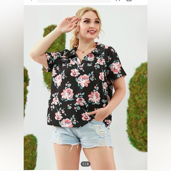 SHEIN curve Floral Blouse 3X - Picture 4 of 4